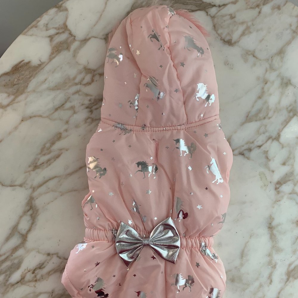 Pink/Silver Unicorn Dog Coat - NWT - Picture 3 of 9
